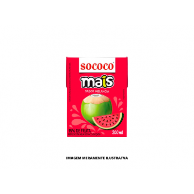 AGUA DE COCO - SOCOCO - 200ML MELANCIA - CX24